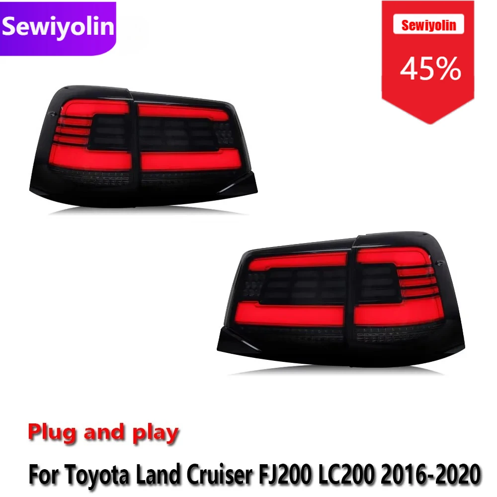 Автомобильный светодиодный задний фонарь DRL в сборе для Toyota Land Cruiser FJ200 LC200 2016-2020, противотуманный стоп-сигнал, указатель поворота Plug and Play