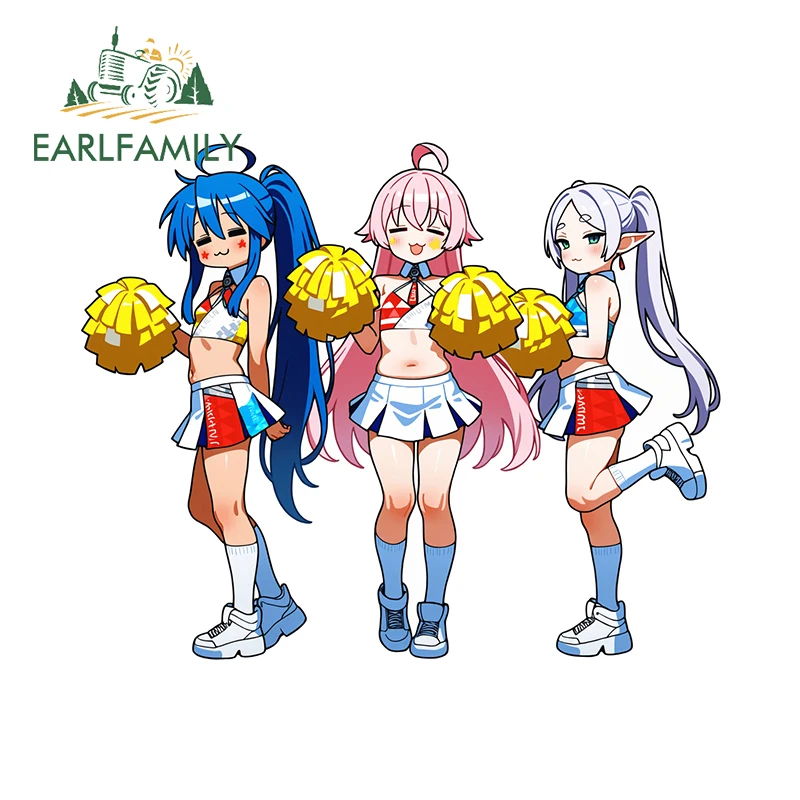 

EARLFAMILY Chibi Frieren Izumi Miyuki Car Stickers Amusing Cheerleaders Design Cute Decals Scratch-Proof Car Accessories