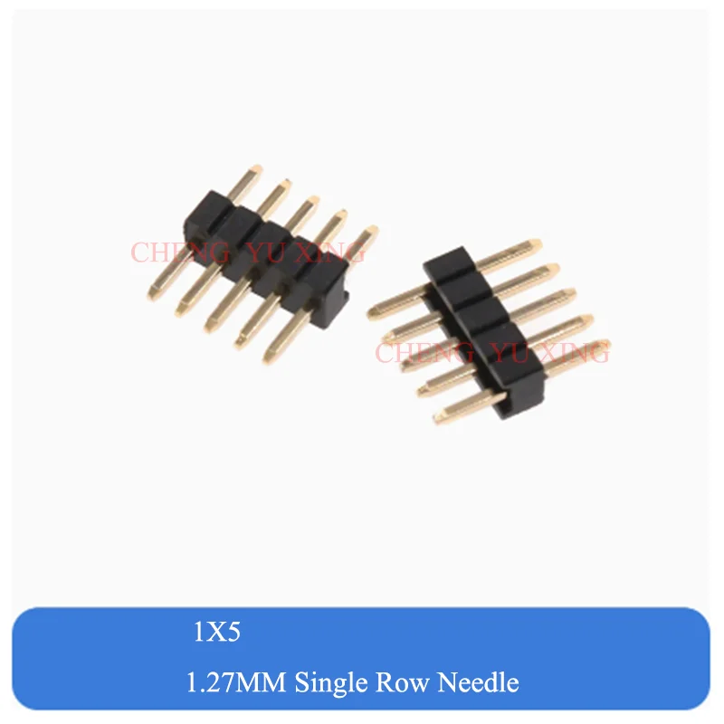 20 Stuks Enkele Rij Naald 1.27Mm Rechte Rij Naaldcontactdoos 1*2/3/4/5/6/8/10/12-40/50P Verguld