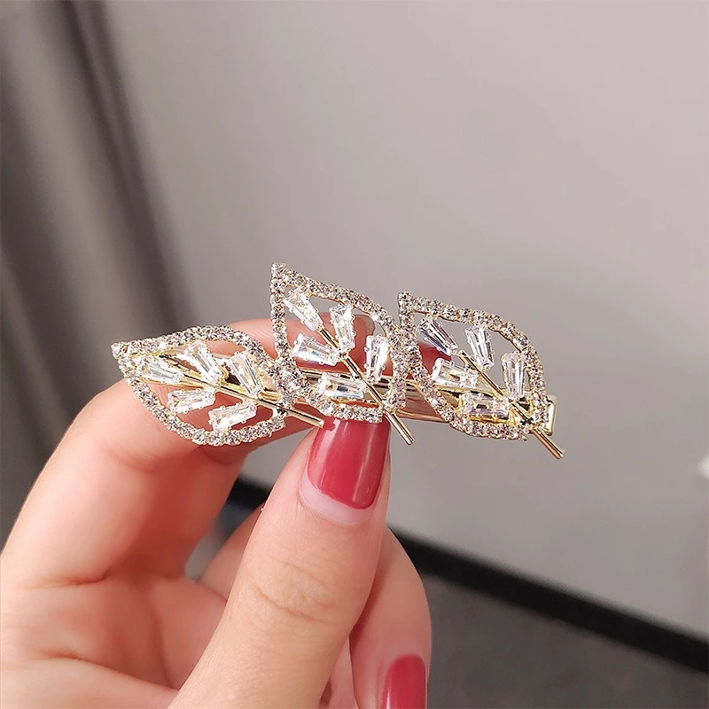 Forest Retro Leaf Spring Jaw Clip for Women Side Fringe Hair Pin Korean Style Top Clip Premium High Quality Daily Use