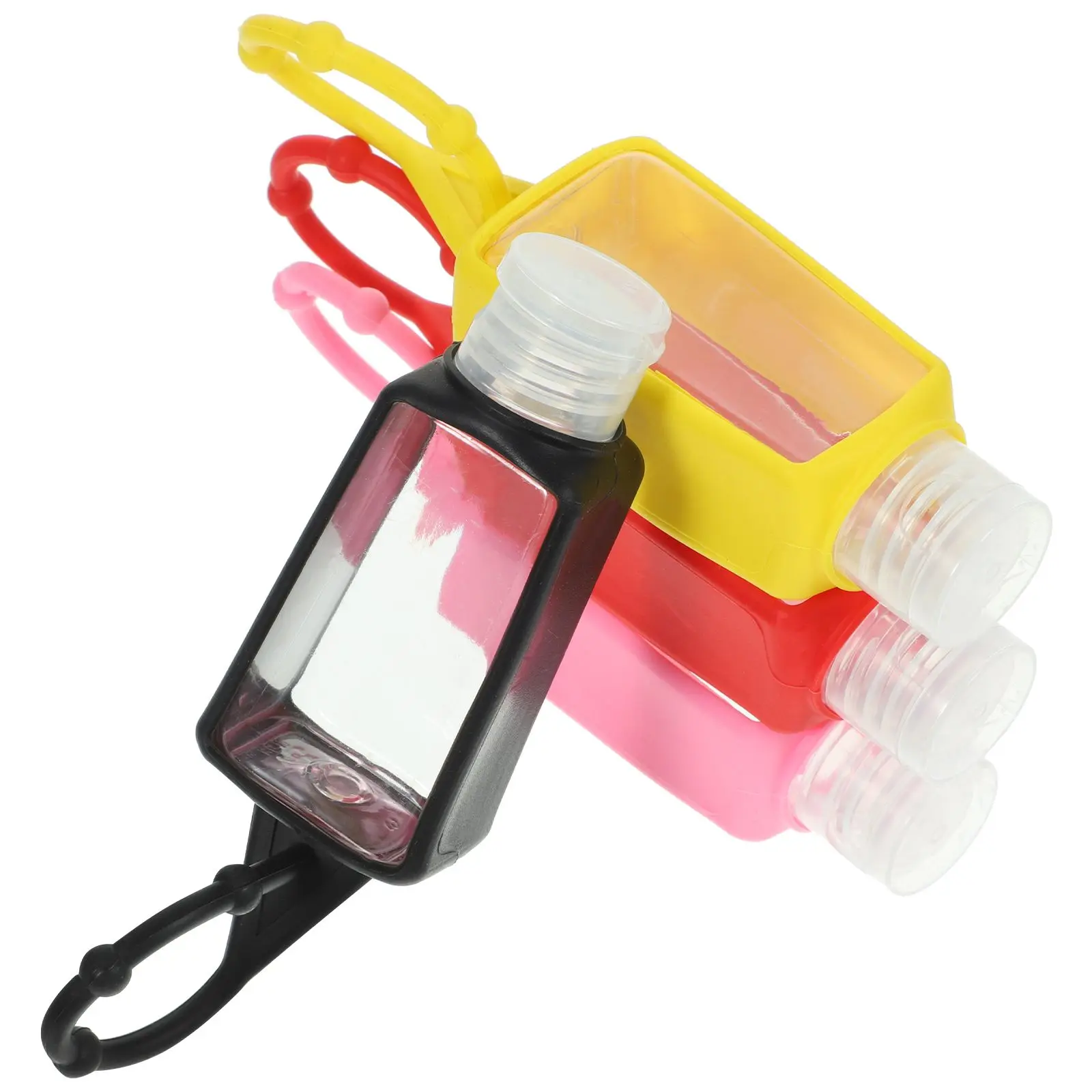 

4 Pcs Silicone Sleeve Hand Bottles Portable Liquid Containers Travel Size Soap Plastic Leak Proof Design