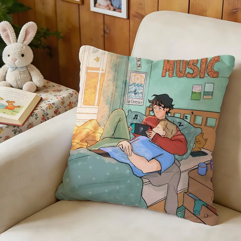 H-Heartstopper Pillow Case Soft Washable Short Plush Modern Decorative Cushion for Sofa Bed Office Car Living Room