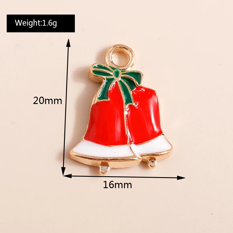 10 Stück Mix Emaille Weihnachtsanhänger für Schmuckherstellung Weihnachtsmann Baum Hirsch Hut Charms Anhänger für DIY Halsketten Ohrringe Geschenke – Detail 28
