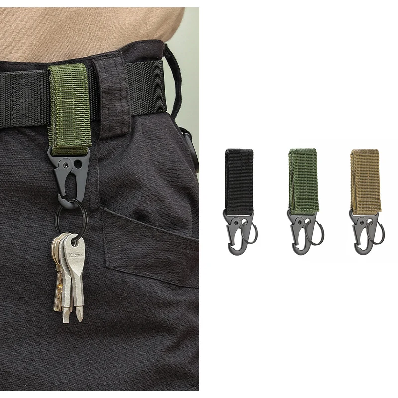 1PC Carabiner High Strength Nylon Key Hook MOLLE Webbing Buckle Hanging System Belt Buckle Hanging Hiking Camping Accessories