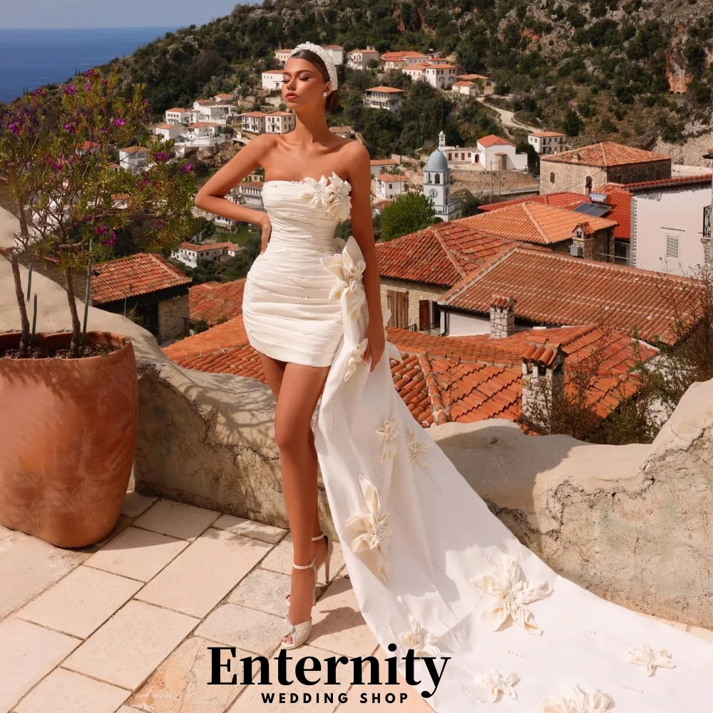 

Boat-neck Beading Wedding Dress Sexy Flower Applique Bridal Dress Charming Sleeveless Bridal Gown Vestidos De Novia Customized