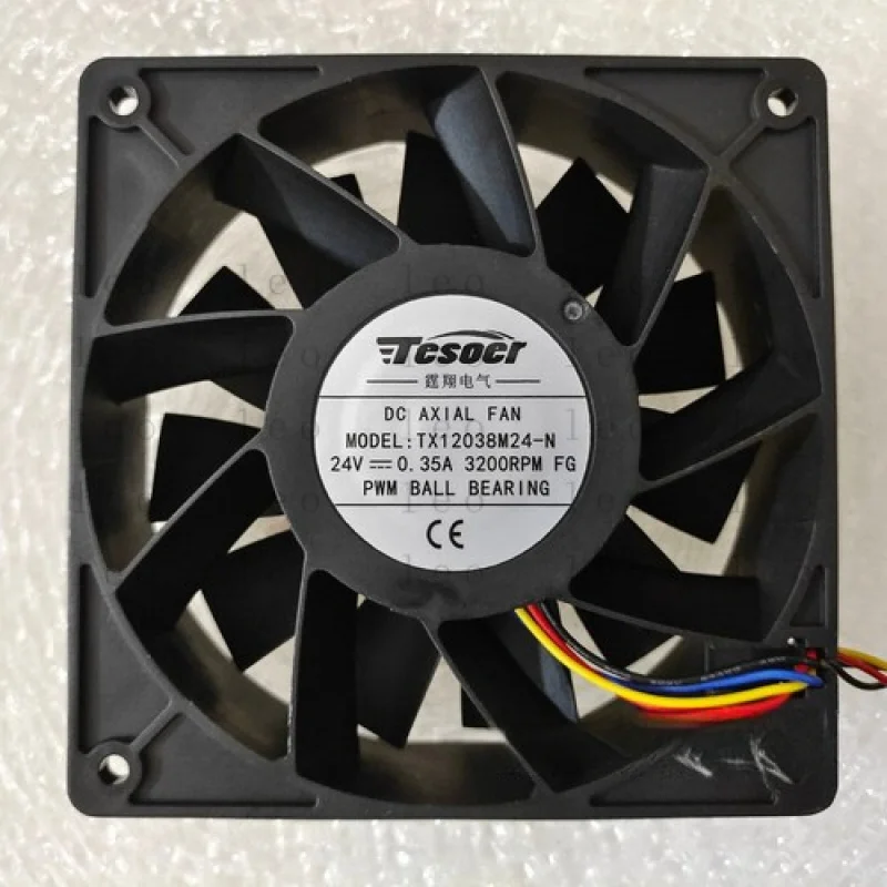 

FF 1 PCS TESOER Fan TX12038M24-N DC24V 0.35A 12038 12CM 4 Wire Cooling fan #F5