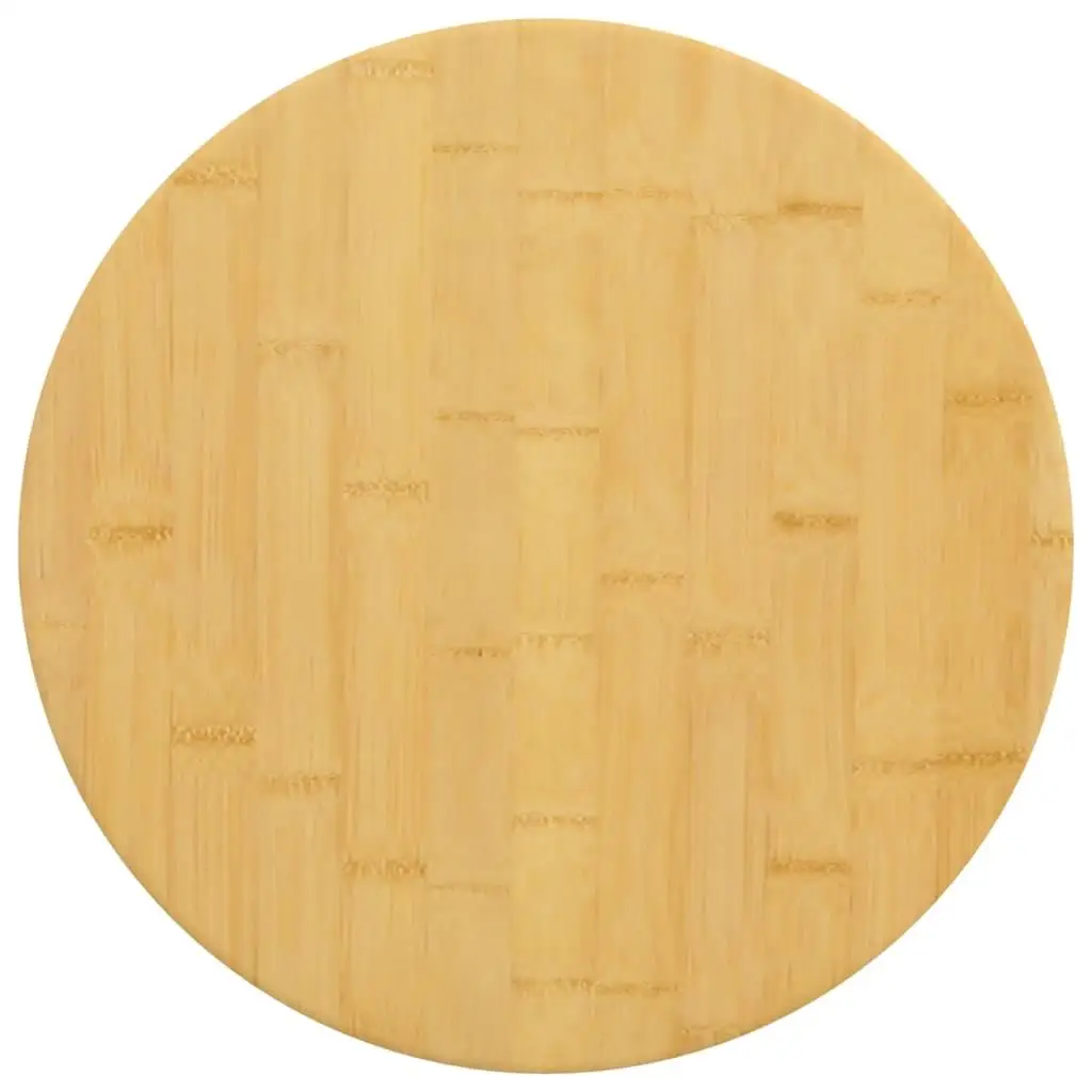 

Table Top Bamboo Round Varnished Finish 15.7 Inch Diameter Natural Decor Dining Surface