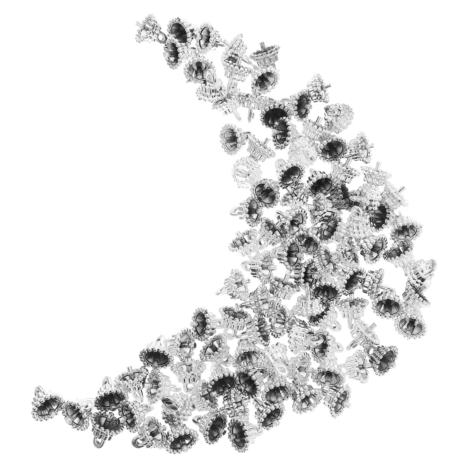 

100Pcs Round Christmas Ornament Caps Replacement Hangers Cup Caps Plastic for Glass Porcelain Baubles Tree Decor