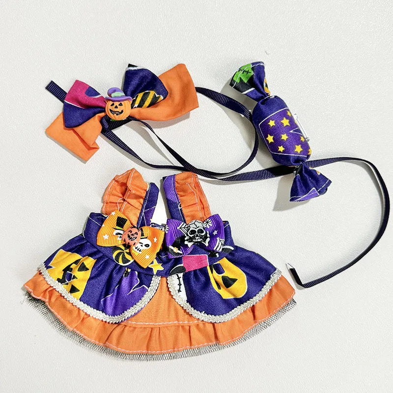 20cm Dolls Clothes Triple Cute Series Plush Dolls Clothes Candy Halloween Costumes Trick Or Treating【No Dolls.】