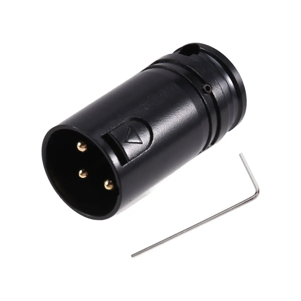 HDL Male to Male Compact XLR Microphone Solder Adapter 3 Pin Black Shell XLR Solder Connector Male