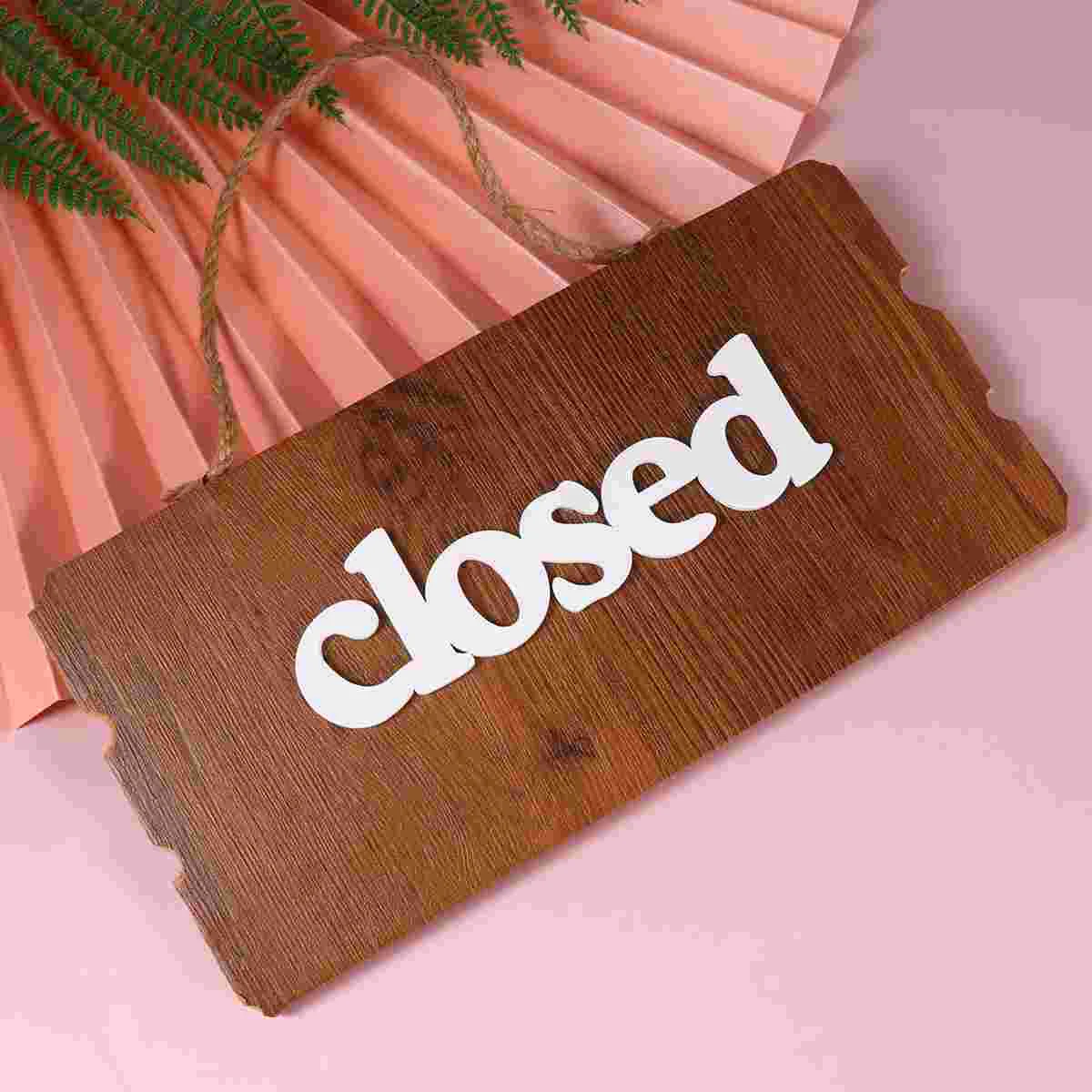 Retro Hanging Board Open Closed Decorative Hanging Board Wall Door Wooden Two-Sided Hanging Board for Store