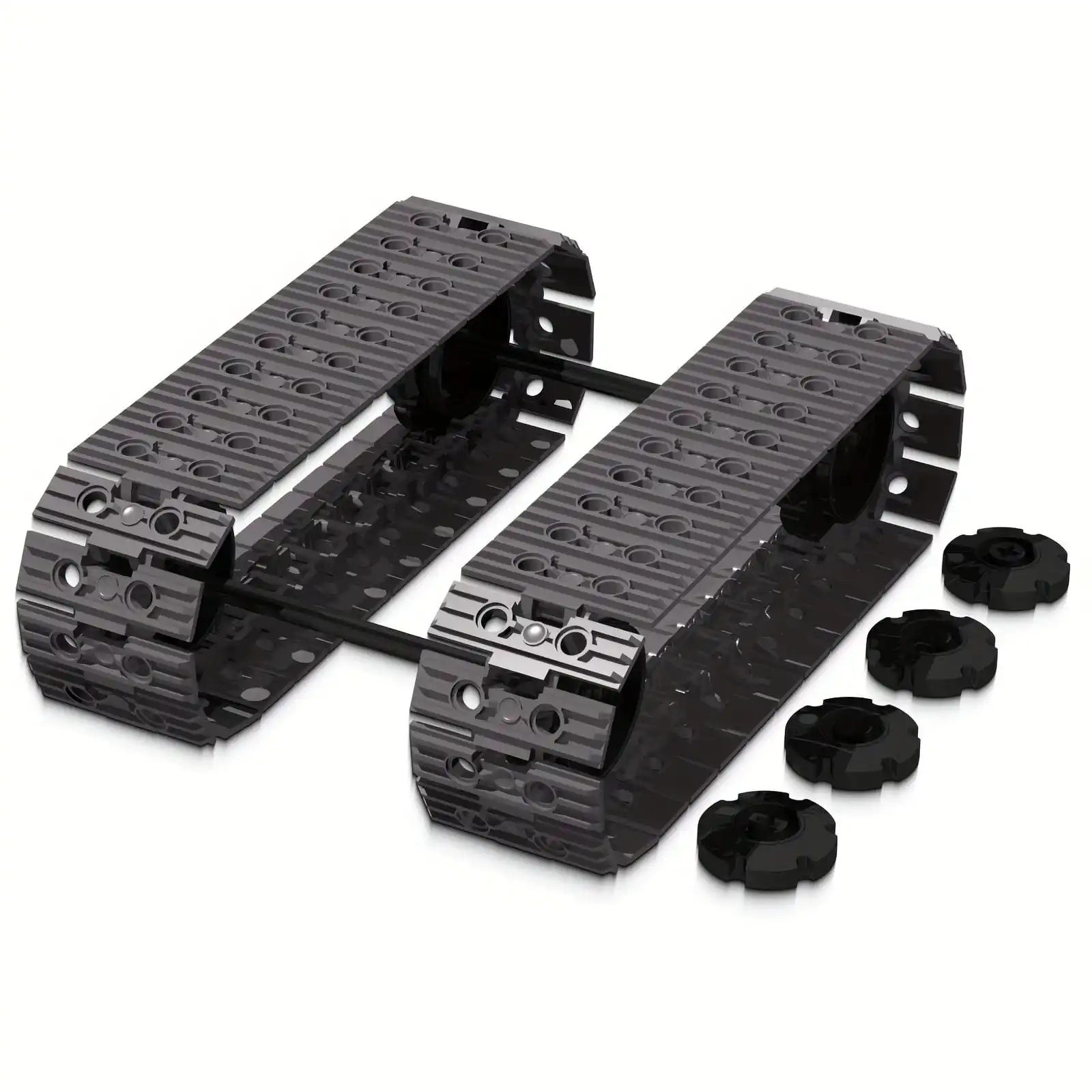 Small Building Block Particles, Tank Track Combination, Engineering Vehicle Track Transport, Military Accessories, 57518 Parts