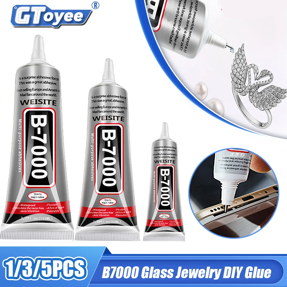 15/ 25/ 50ML B7000 Glue Epoxy Clear Contact Phone Repair Glue Universal Glass Plastic DIY Liquid Glue with Precision Applicator