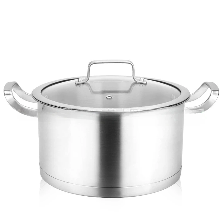 Stainless steel two-piece soup pot, three-layer double bottom frying and frying pot, kitchen utensils gift, household set pot, r