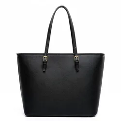 Big Bag 2024 Fashion Women Pu Leather Handbag Brief Shoulder Bag Black White Large Capacity Luxury Tote Shopper Bags Designer