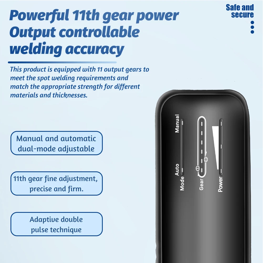 Battery Spot Welder 11 Gear Adjustable Automatic Manual Modes Handheld Spot Welding Machine Spot Welding Tool for 18650 Battery