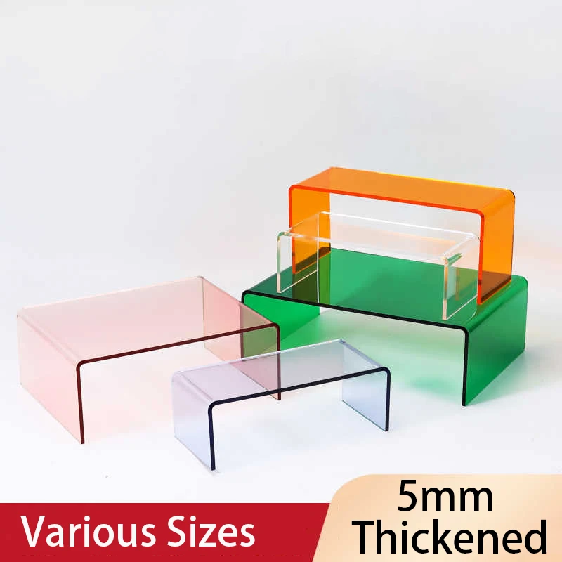 

Acrylic Display Riser 5mm Clear Rectangular Display Shelf for Cupcake Stand,Display Stand for Gemstone,Figurines,Collectibles