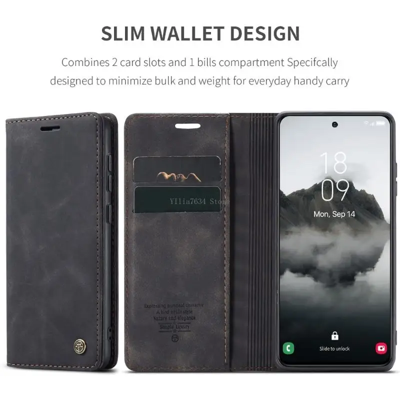 Protective Shell For S25 Comfortable Grip Support Wireless Charging Wallet Case Scratchproof Shell Cover