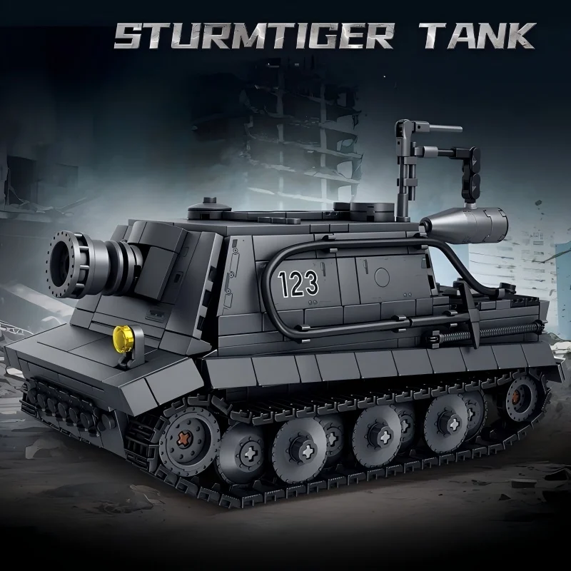 

712pcs Strike Tiger Tank Building Block Set, A Unique Home Decor Piece and an Excellent Gift for Military Enthusiasts.