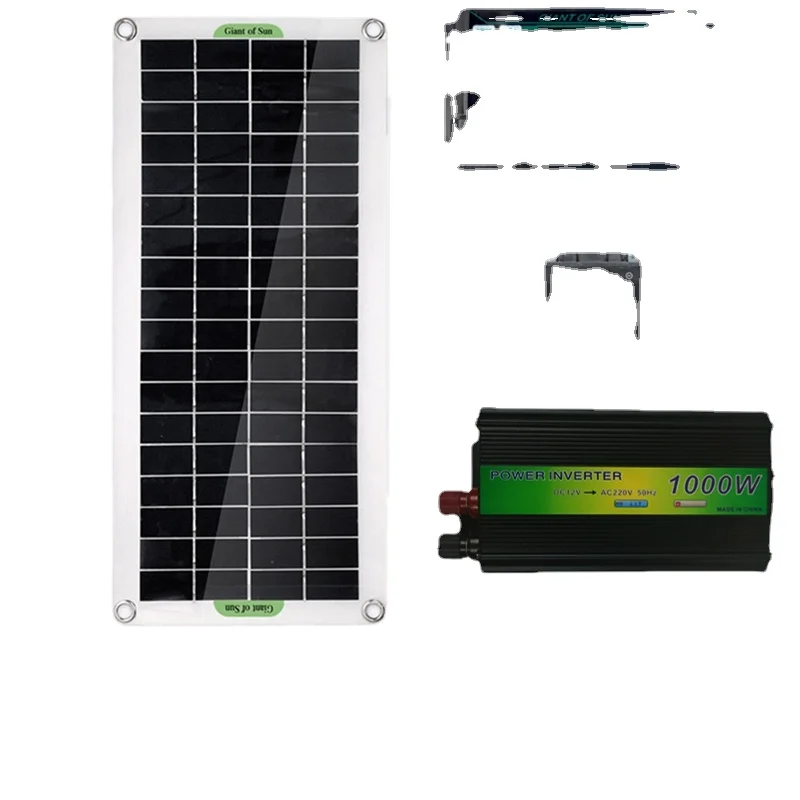 

220V Solar Power System 30W Solar Panel Battery Charger 1000W 220W Inverter USB Kit Complete Controller 220V Home Grid Camping