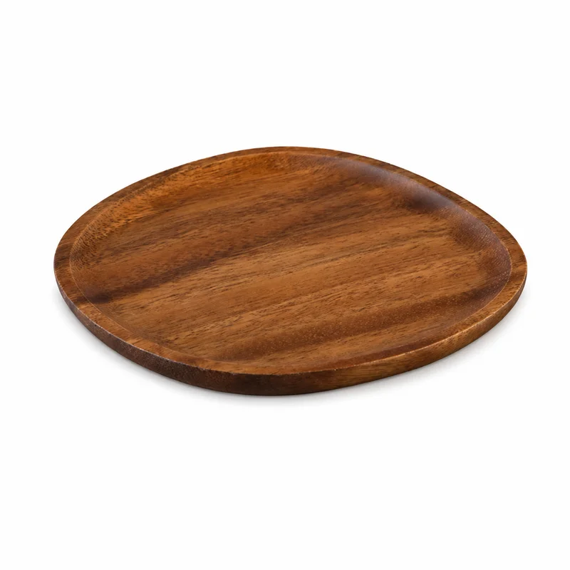 Walnut Wood Oval Tray 20cm Egg Shaped Decorative Serving Plate Jewelry Perfume Organizer for Vanity Coffee Table Home Decor Gift