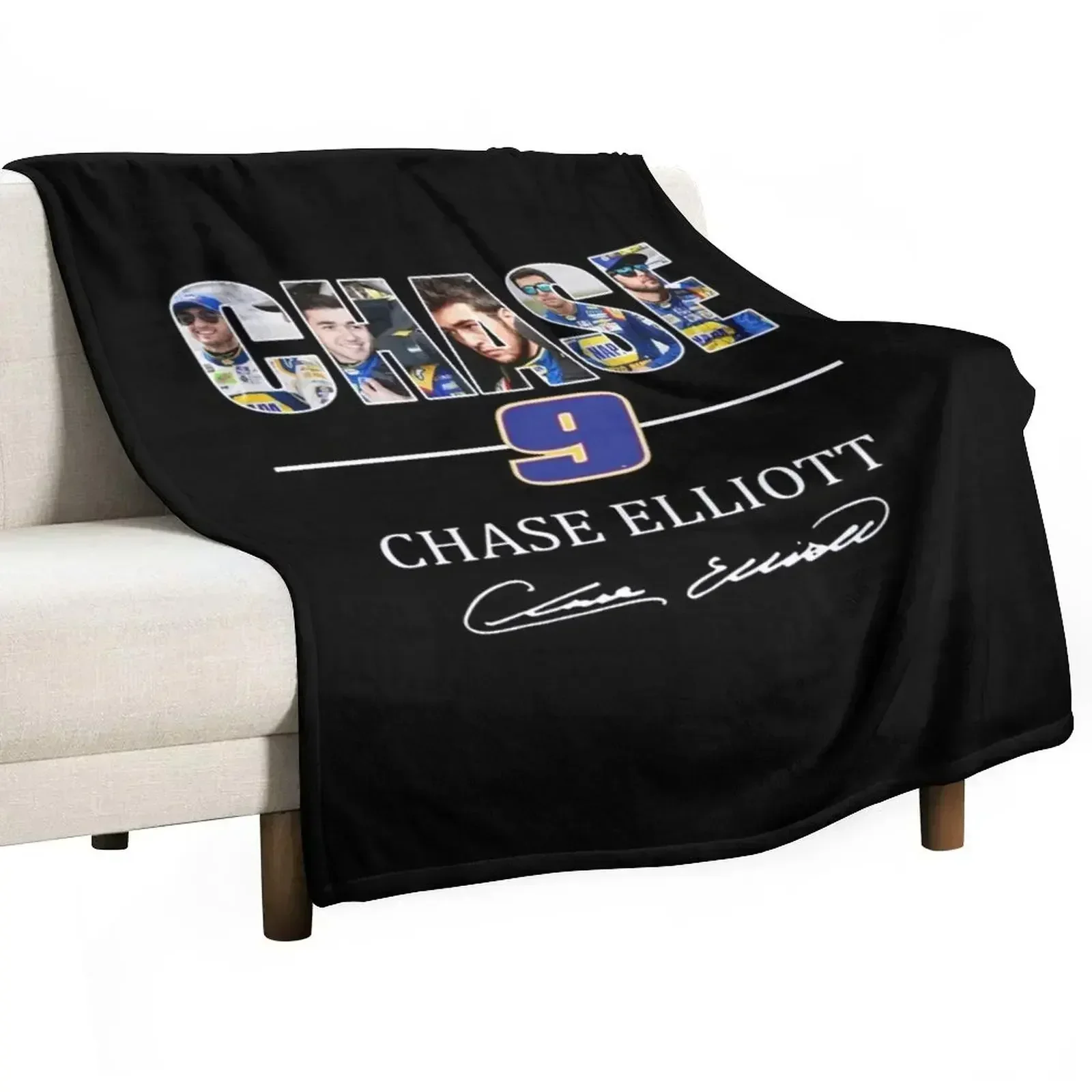 Chase 9 Chase Elliott Signature Gifts For Fans, For Men and Women, Gift Christmas Day Throw Blanket