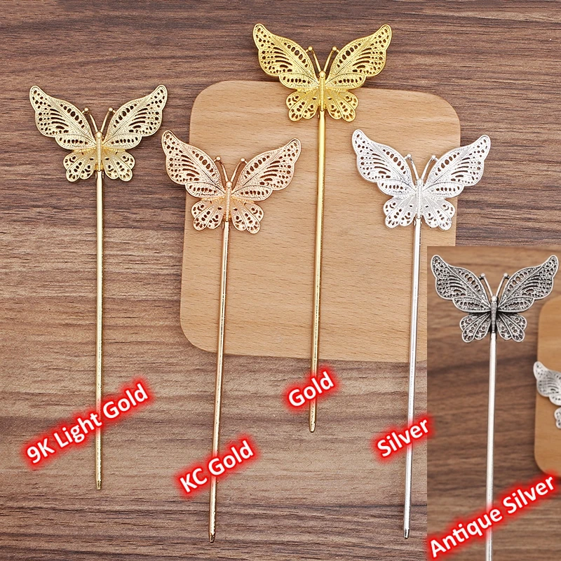 BoYuTe Alloy Butterfly Hair Sticks Handmade Materials Factory Supply Diy Jewelry Accessories and Components