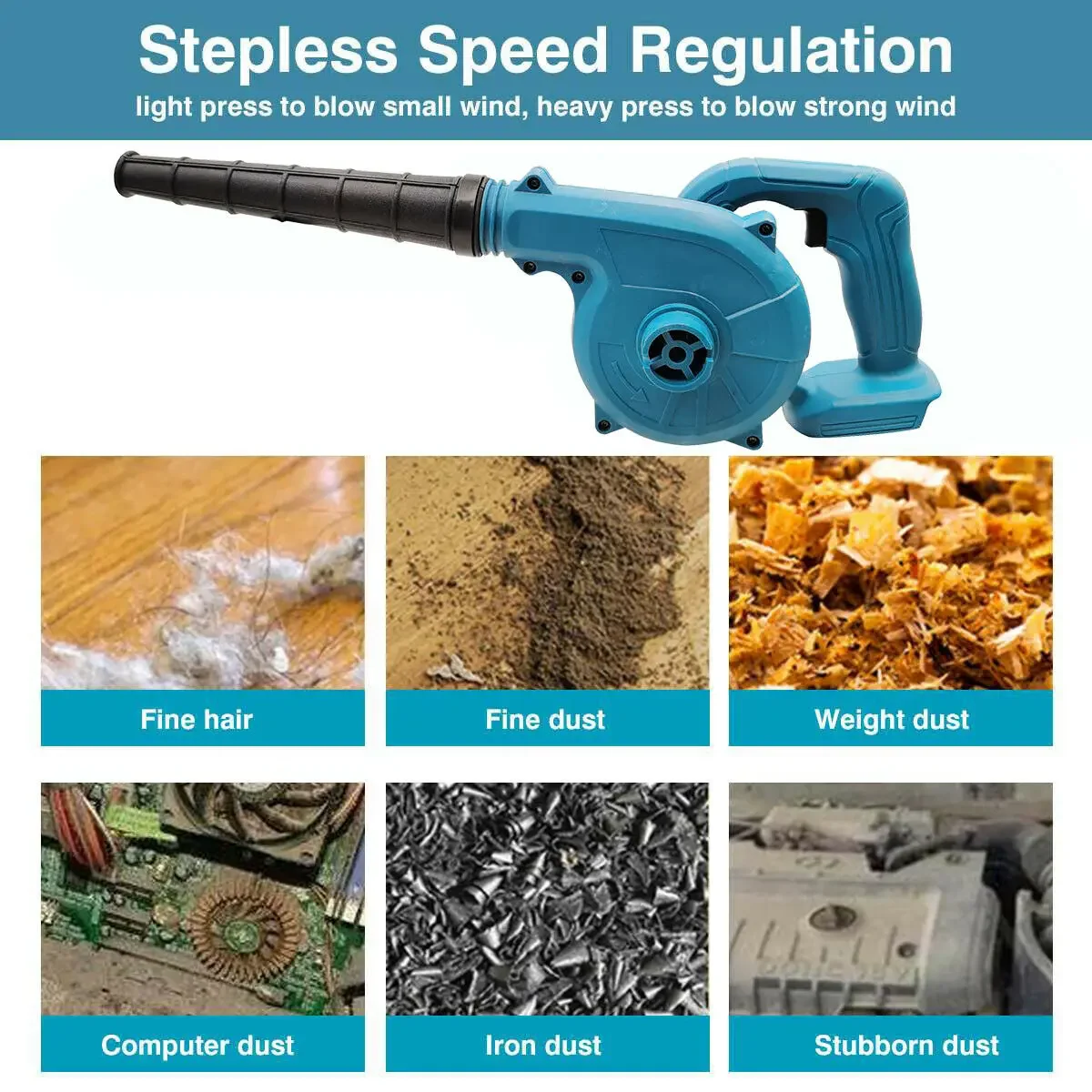 Electric Air Blower Leaf Computer Dust Collector Vacuum Cleaner Handheld Power Tool Cordless Blower For Makita 18V Battery