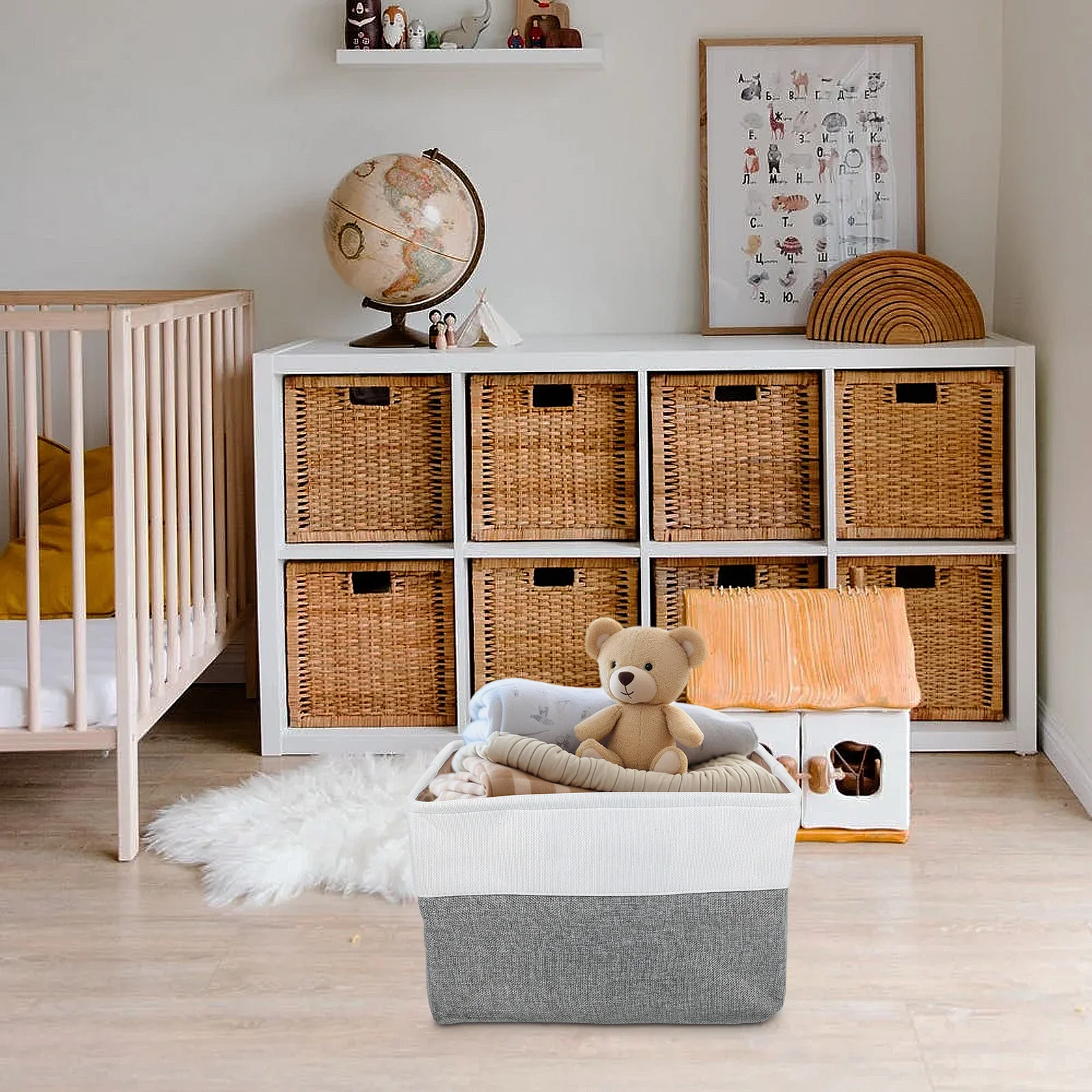 

Cotton Storage Home Office Kitchen Sundries Organizer Bathroom Organizing Sundries Holder Multi-Purpose Fabric Bin