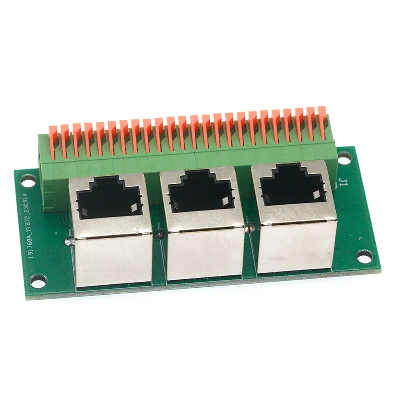 RJ45 network port 3 base adapter board to 2.54 screw-free terminal block crystal head network port base test board