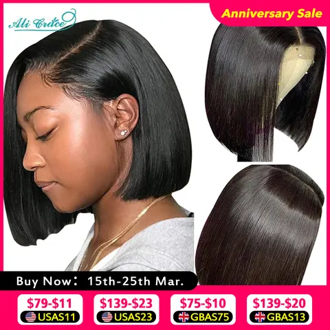 Lace Front Human Hair Bob Wig ALI GRACE