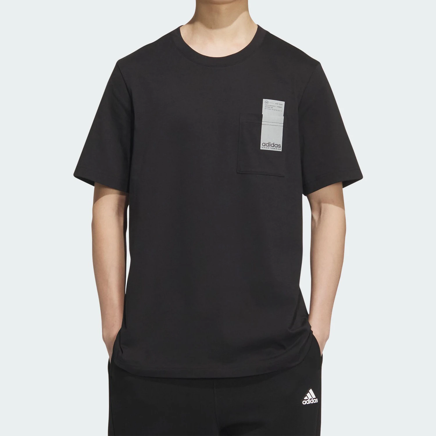 

Футболка Adidas Originals V POCKET LOGO T унисекс, повседневная спортивная футболка JI9081