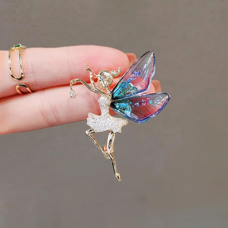 Angel's wings Brooch Pin Fairy Butterfly Fairy Brooches For Women  Magic Angel Party Office Brooch Pin New Year Jewelry Gifts image 6