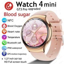 Für huawei gt4mini nfc smart watch frauen gps tracker 1,27 zoll amoled bildschirm blutzucker bluetooth call lady smartwatch neu