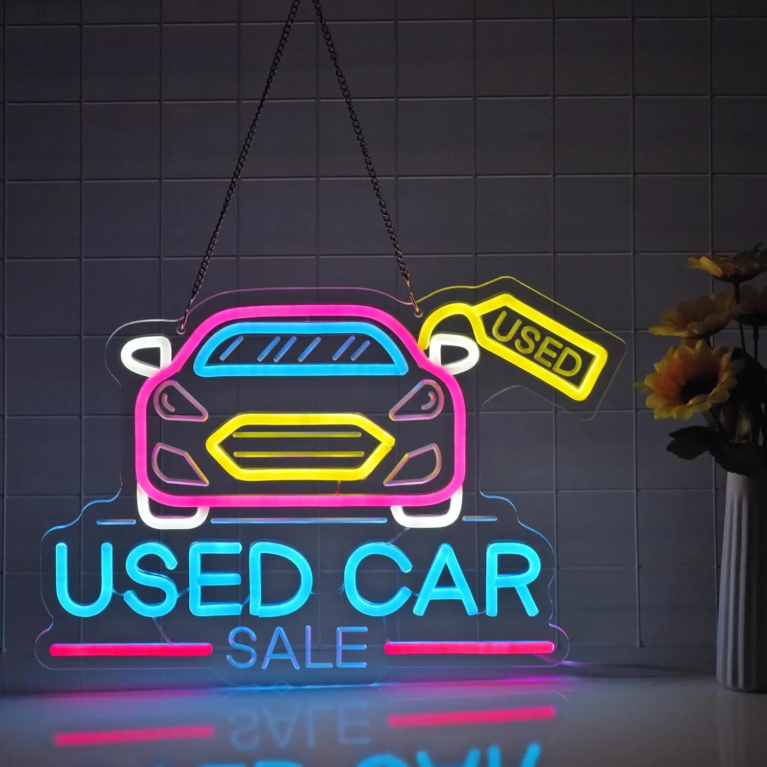 Car Sale LED Neon Sign USB Dimmable Neon Light Sign for Gameroom Bedroom Bar Livingroom Birthday Party Gift Wall Decoration