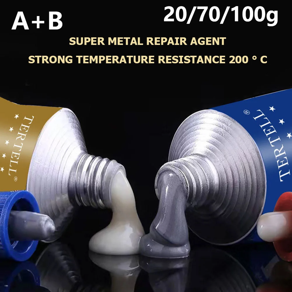 

AB Type Casting Repair Glue High Temperature Resistant Liquid Metal Welding Filler Metal Repair Glue Caulking Agent Extra Strong