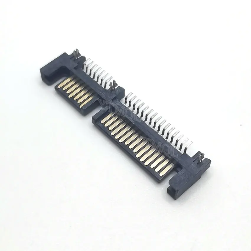 5-100PCS SATA 7+15P 22P Hard Drive 90 Degree Interface SMT Connector 7Pin + 15Pin Male Socket 22Pin PCB to Top