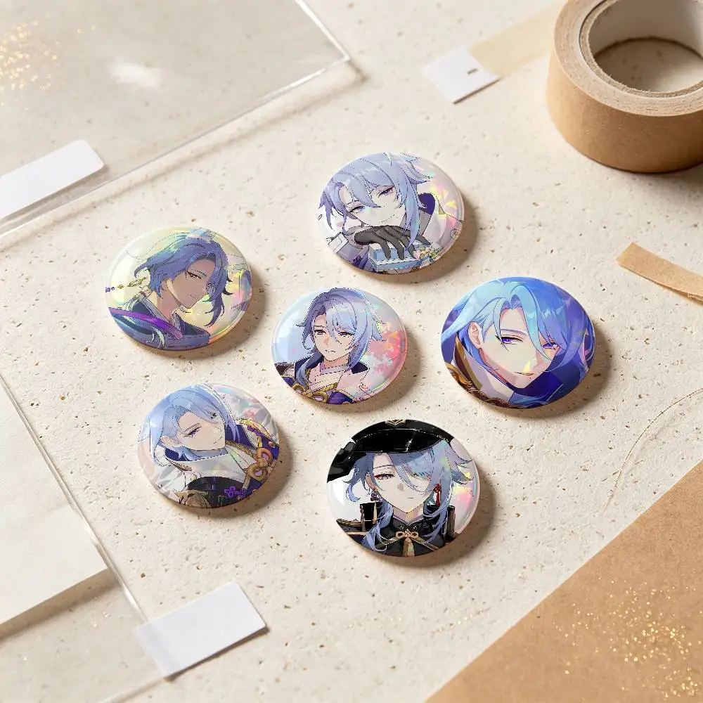 Kamisato Ayato Genshin Impact Badges Button Round Creative Pin Brooch Badge Bag Decor Accessories Fans Collect Friends Gifts