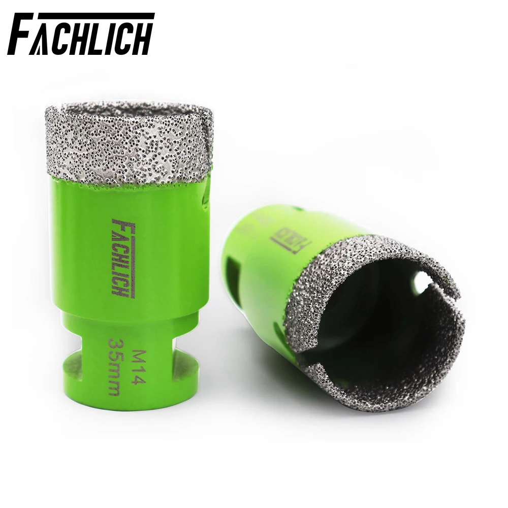 FACHLICH Diamante Coroa Cortador, Perfuração Núcleo Bits Kit, Telha Cerâmica, Buraco Seco Saw, Granito Mármore Pedra, Rosca Angle Grinder, M14