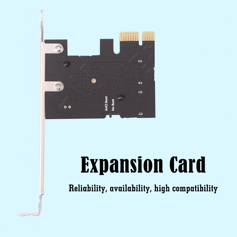 

PCI-E 1x к SATA3.0 2-портовый адаптер Riser Card 6 Гбит/с Карта расширения PCI Express Аксессуары для настольных компьютеров