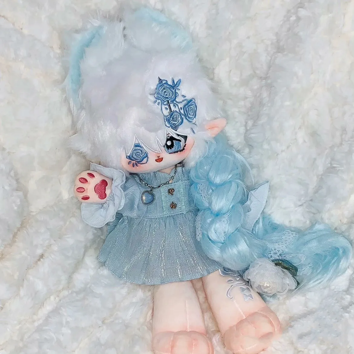 Anime No attributes Monster Red Blue Roses Stuffed 30cm Plushie Cotton Plush Doll Body Anime Figure Toy For Kids Gifts Cosplay