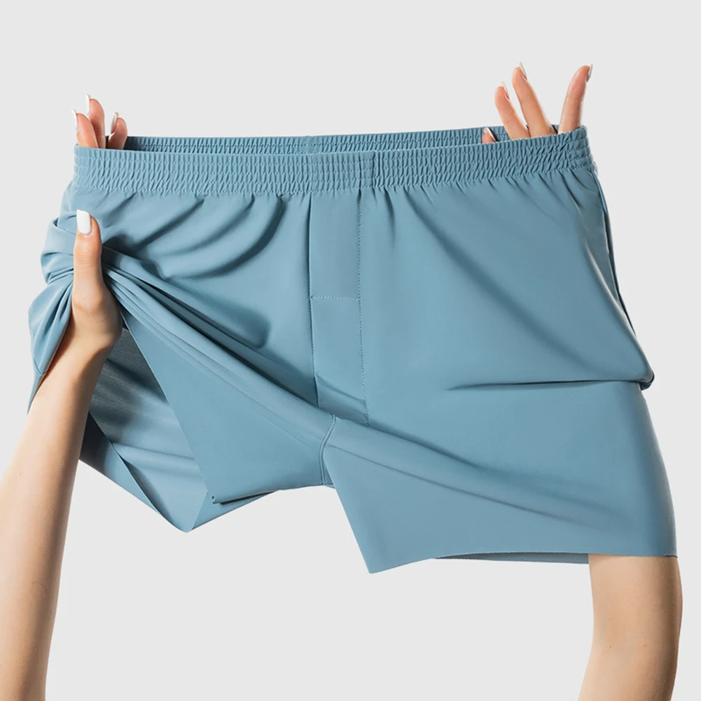 

Comfortable Mid-waisted Underwear Shorts Loose Trunks Black Seamless Boxers Classic Style Comfortable Homewear Men's Briefs