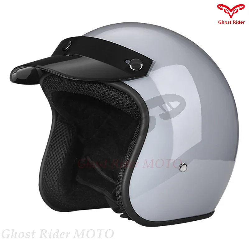 Motorcycle Helmet Electric Vehicle Helmet Unisex Lightweight Retro Half Helmet 208 Head Circumference 56-61cm