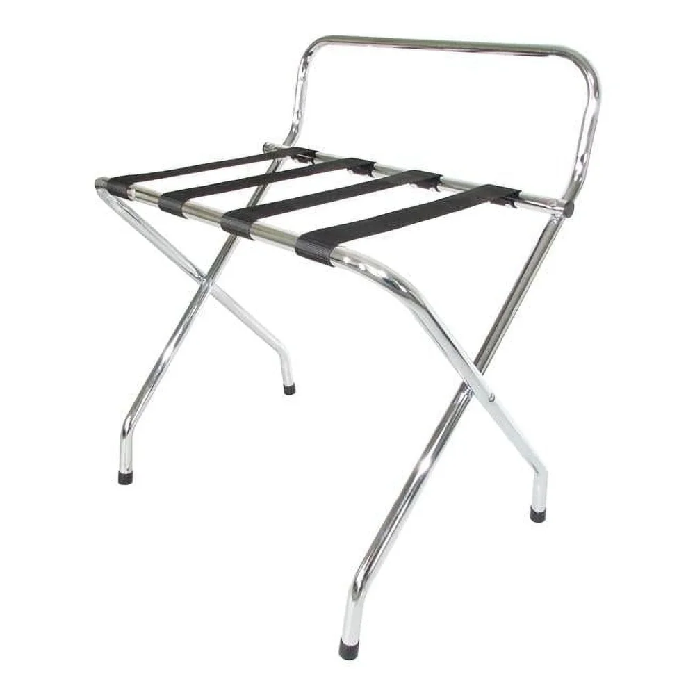 Portable Folding Luggage Rack Sturdy Metal Suitcase Stand Hotel Guest Room Organizer Space Saving Design 110lb Capacity