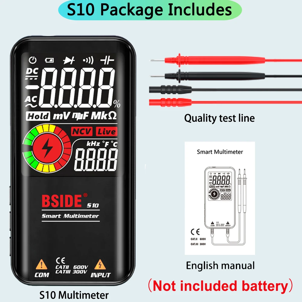 BSIDE 9999 Counts Digitalmultimeter S10 S11 S20 Smart DC AC Spannungskondensator Ohm Dioden NCV True RMS EMF Tester Detektor Messgerät – Detail 19