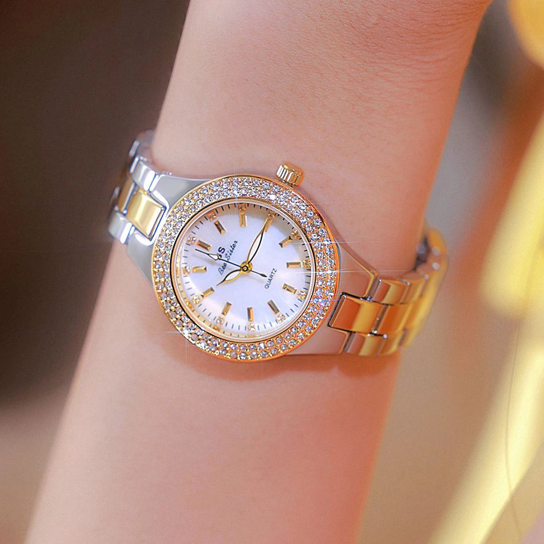 New Women\'s Watches Brand Original Stainless Steel Gold Silver Luxury Watch For Women 32mm Small Dial Female Quartz Clock