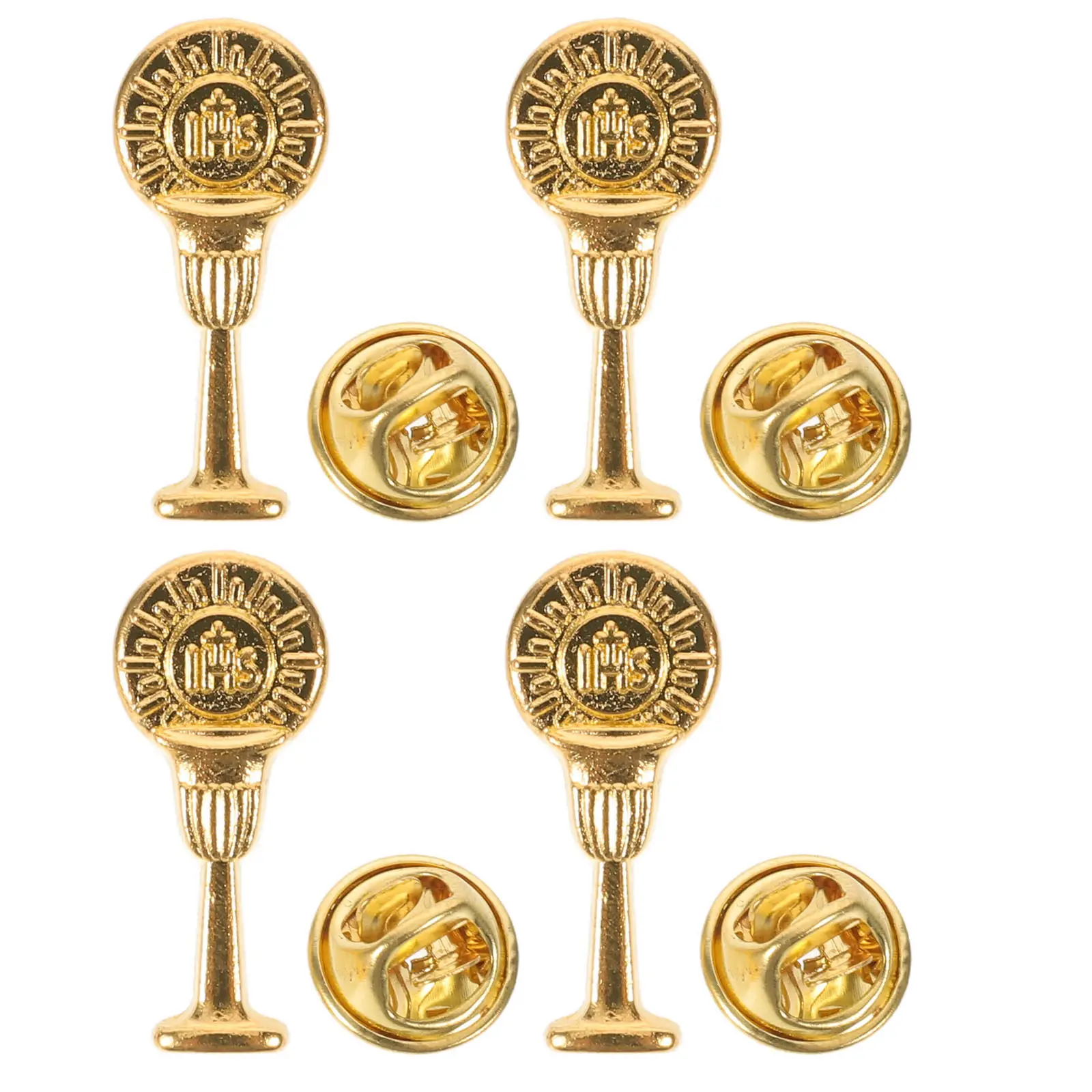 4Pcs Religious Communion Brooch Pins Elegant Baptism Lapel Pin Set Ceremony Dress Decoration Faith Accessory Baptism Badge Pin