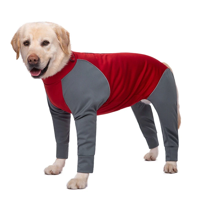 Ropa impermeable para perros, abrigo de 4 patas, mono para perros grandes, overol cerrado en el vientre, body suave para lactancia y destete de perros