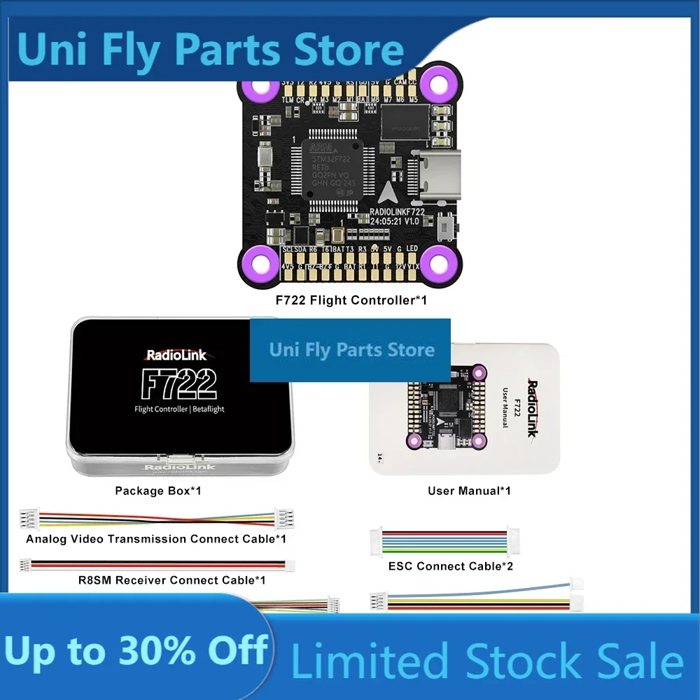 Link F722 Stack F722 FC With 55A 4-IN-1 Brushless ESC For Fixed-wing HelicopterUniFly