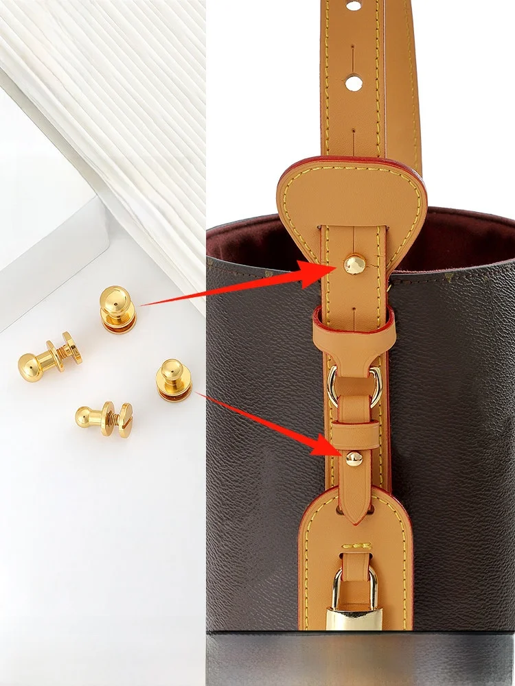 Pure Copper Mushroom Shaped Shoulder Strap Buckle Hardware for Bucket Bag DIY Accessories Suitable for All LV BB Parts